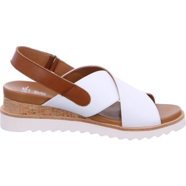 Ara Shoes Wedge Valencia Women's Sandals White | ARA389QVD