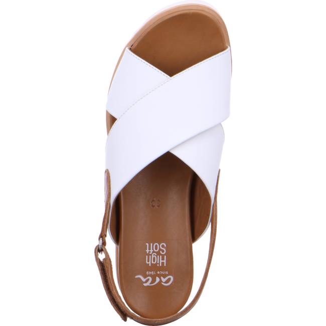 Ara Shoes Wedge Valencia Women's Sandals White | ARA389QVD