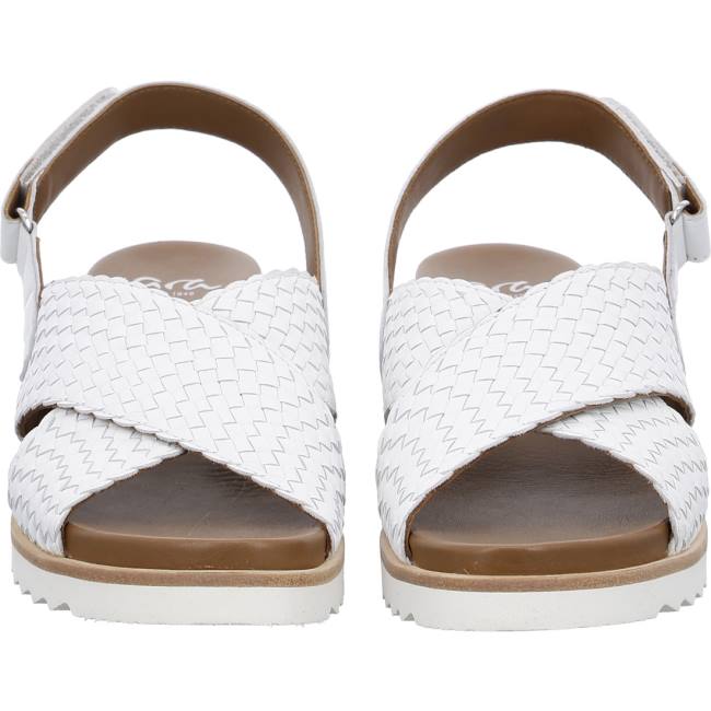 Ara Shoes Wedge Valencia Women's Sandals White | ARA421JEQ