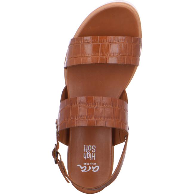 Ara Shoes Wedge Valencia Women's Sandals Brown | ARA982CZK